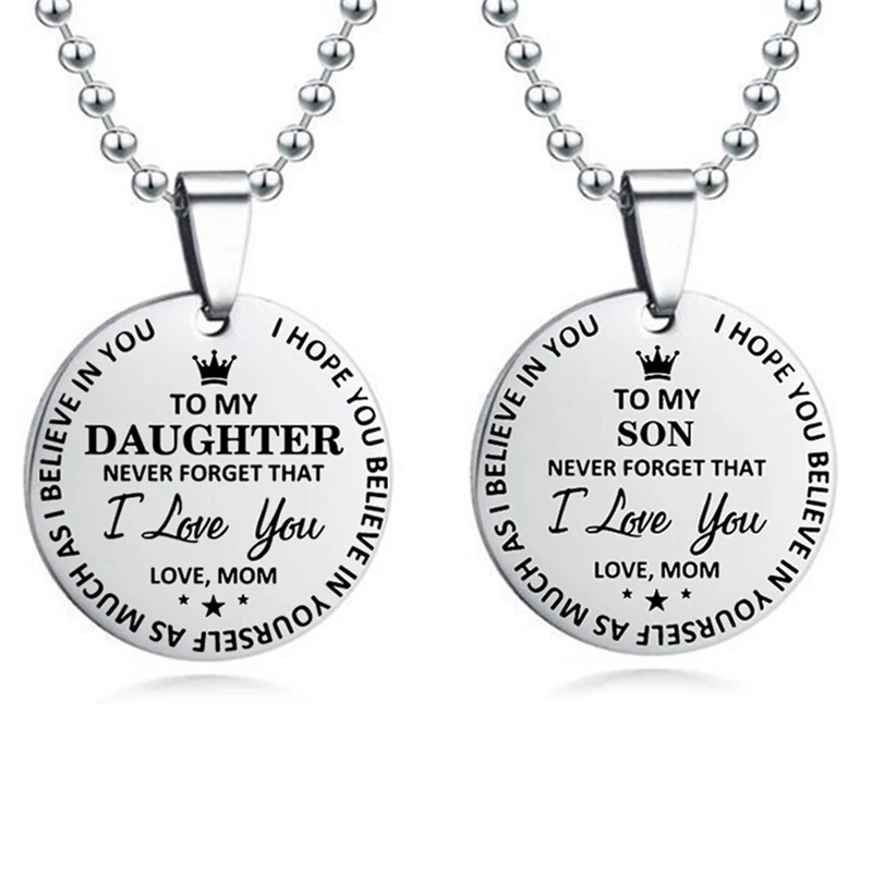 Подвеска для дочери Jonqi из нержавеющей стали с надписью Mom To My сын|Цепочки| |