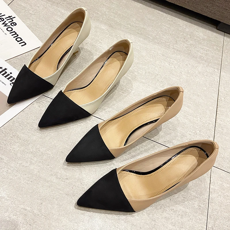 Женские офисные туфли 6 см новинка 2021 осенние женские остроносые на высоком