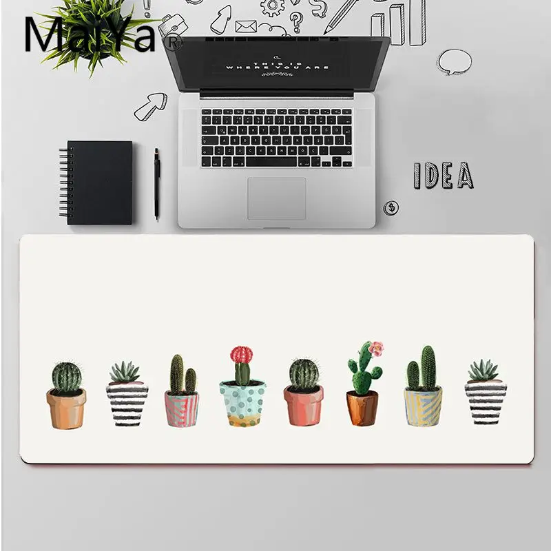 Maiya Top Quality Cactus Watercolor Locking Edge Mouse Pad Game Free Shipping Large Keyboards Mat | Компьютеры и офис