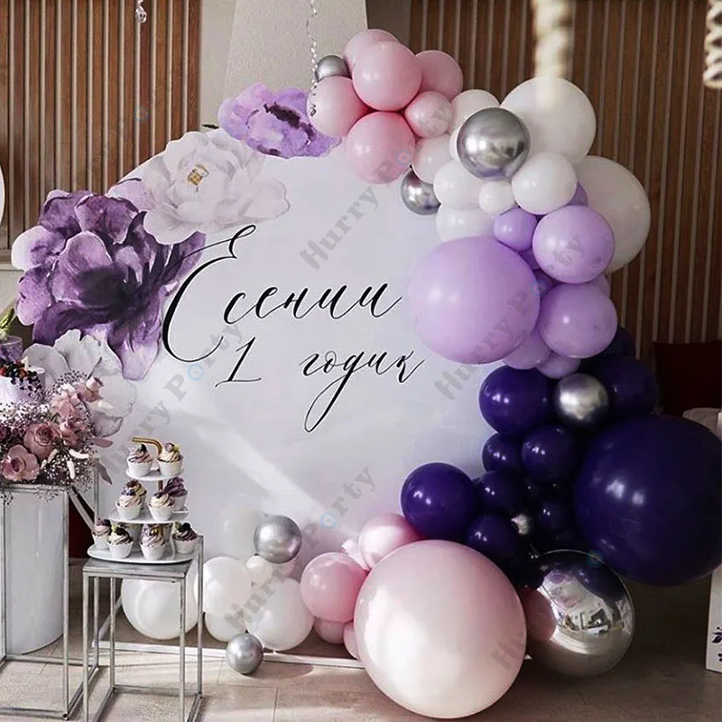 100 шт День рождения украшение фон для фотосессий воздушный шар металлик серебро