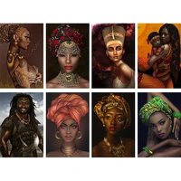 5d full square round drill black african woman girl diamond embroidery cross stitch diy diamond painting home room decor