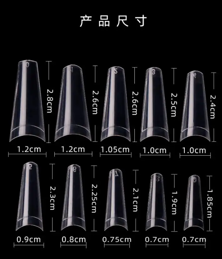 Hot 500pcs/pack C Curve French False Nails Well-less False Nail Tips Water Pipe Half Nail Art Acrylic Gel Tips Nail Beauty Tools