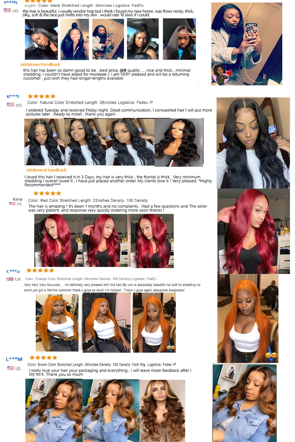 Wigleader оранжевые волнистые человеческие волосы без клея кружевные передние