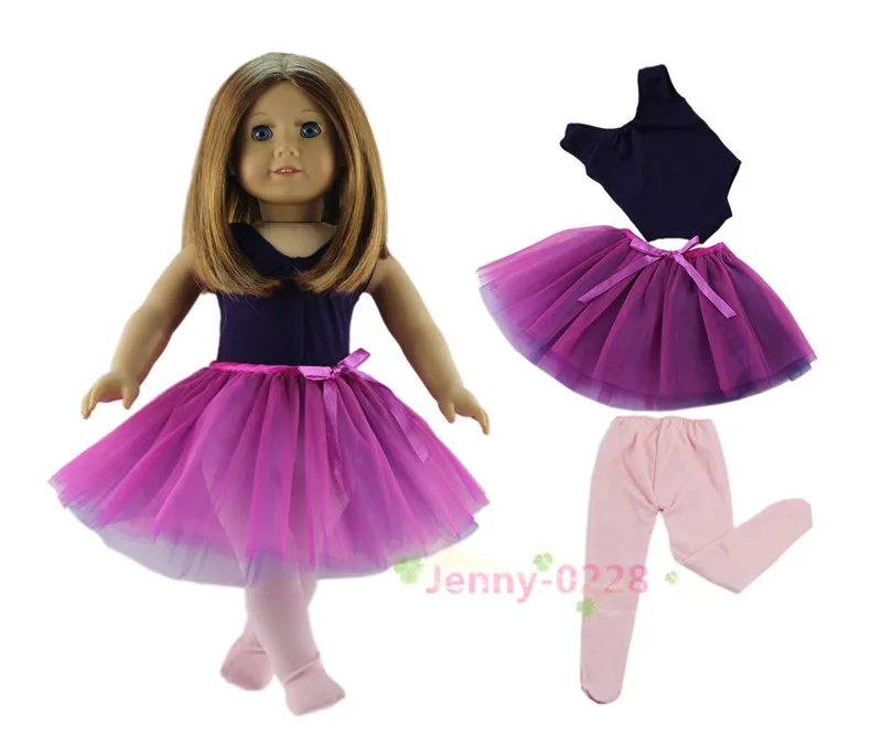 Хит продаж 3 в 1 комплект Одежда для кукол балетное платье наряд 18 &quotамериканской