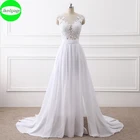 Сексуальное свадебное платье с аппликацией 2021, Пляжное платье, свадебное платье в стиле бохо, свадебное платье с рукавом-крылышком, шифоновое платье для невесты