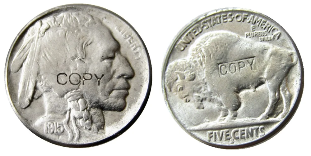 

US 1915S Buffalo Nickel Five Cents Copy Decorative Coin
