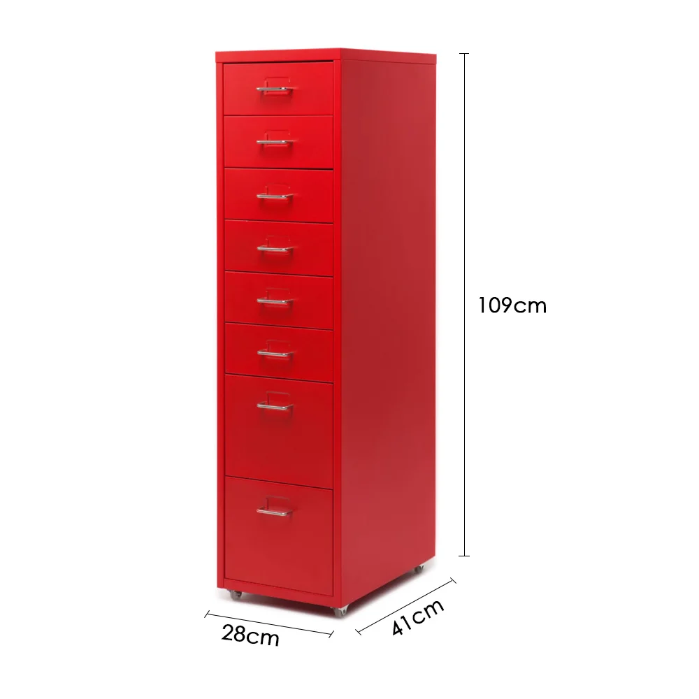 

iKayaa Metal Drawer Filing Cabinet Detachable Mobile Steel File Cabinets w/ 8 Drawers 4 Casters