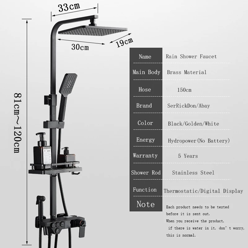 Латунный смеситель для душа с термостатом и цифровым дисплеем ванной комнаты