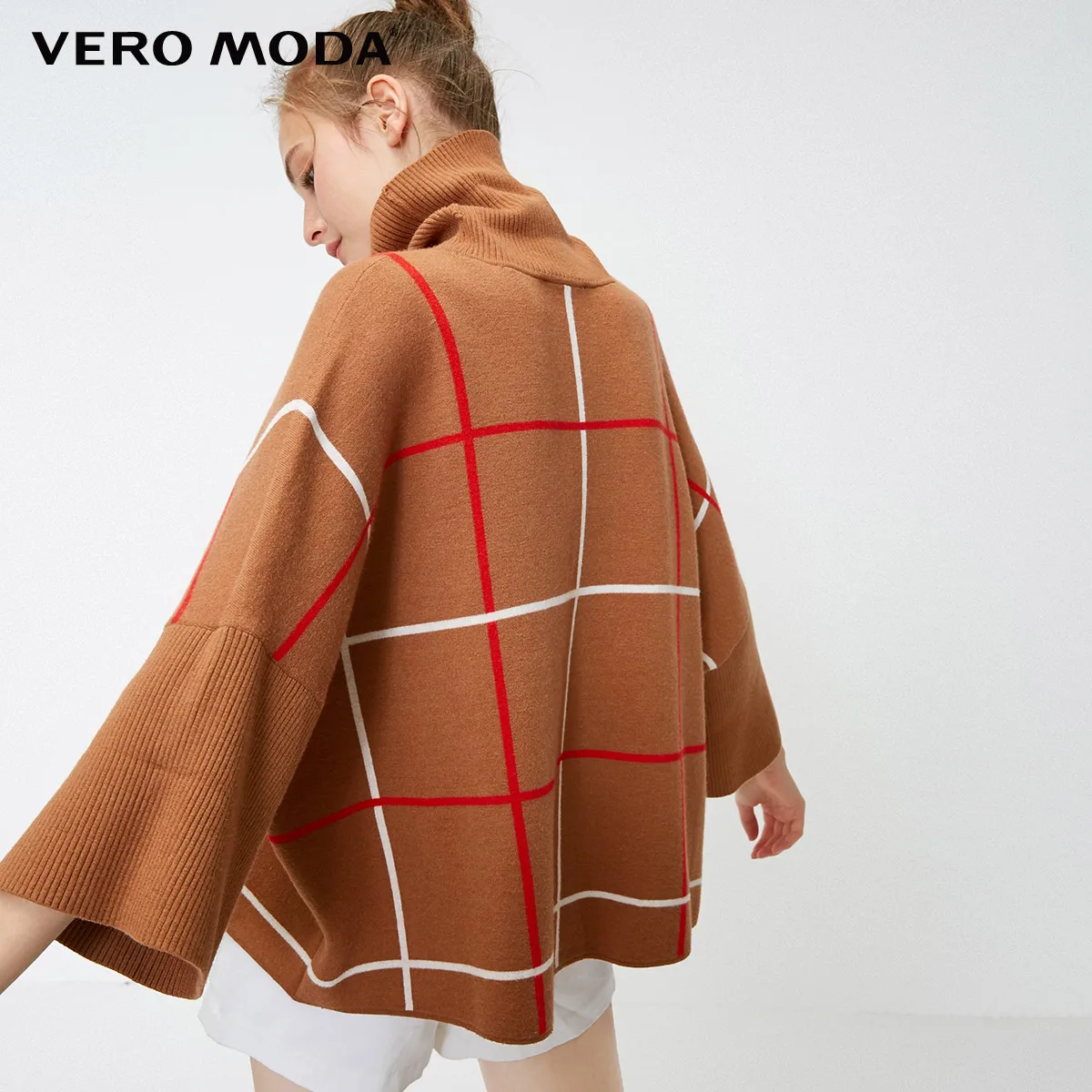 Трикотажный свитер с высоким воротом и рукавом 3/4 от Vero Moda | 319125501 Женская одежда