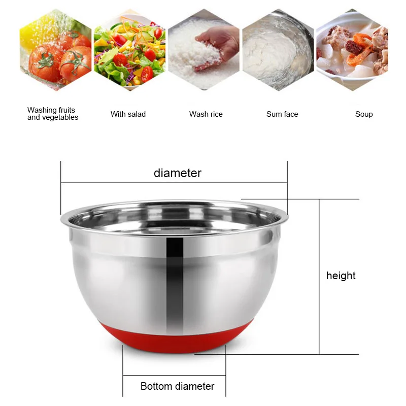 Миска из нержавеющей стали с герметичной крышкой без магнитного утолщенного