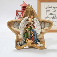 nativity scene statue baby jesus christmas crib figurines decor miniatures ornament church catholic gift home decor