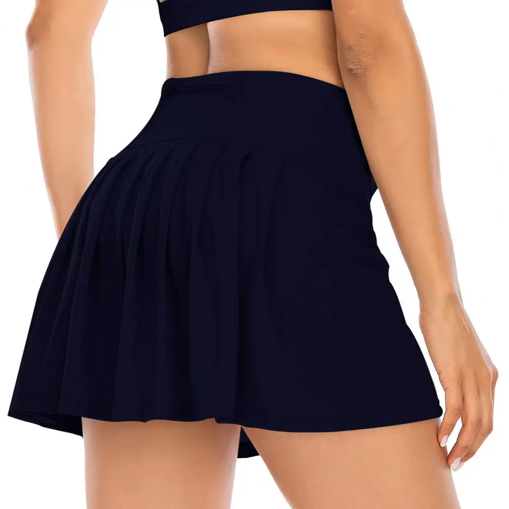

Summer Women Tennis Skirts Culottes with Pocket Polyester Comfort Stretch Tennis Skirts Running Women Sweet Athletic Skorts
