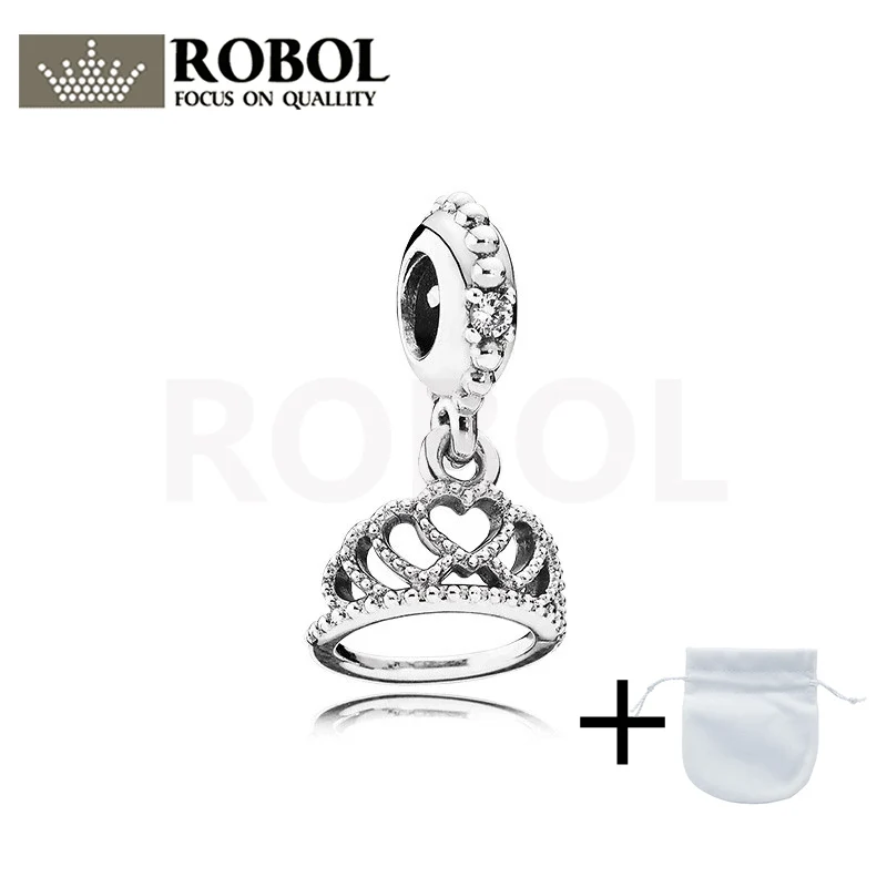 

2021 Новая мода 100% 925 стерлингового серебра в форме сердца подвеска «тиара» Шарм Бесплатная доставка Оптовая продажа для дам