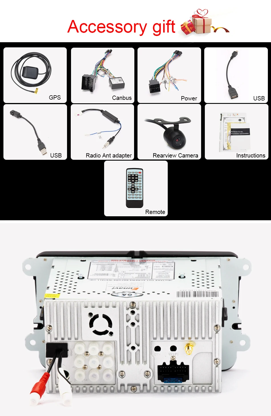 Eunavi 2 Din автомобильный DVD Радио 7 ''HD для VW POLO GTI GOLF 5 6 MK5 MK6 JETTA PASSAT B6 Touran Sharan с gps навигацией Радио RDS
