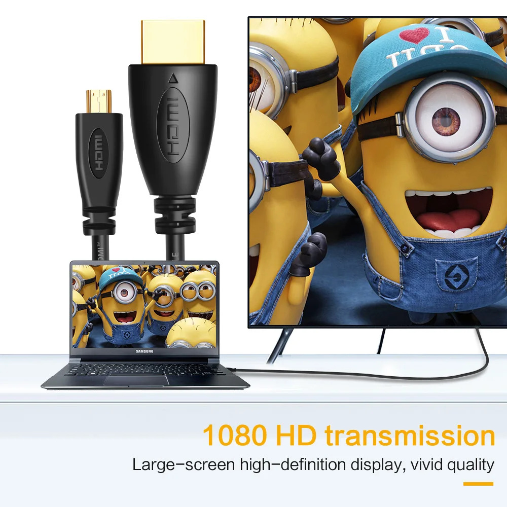 Micro HDMI-совместимый с HDMI-кабелем 1080P 3D 1 м 3 5 кабель позолоченным штекером для