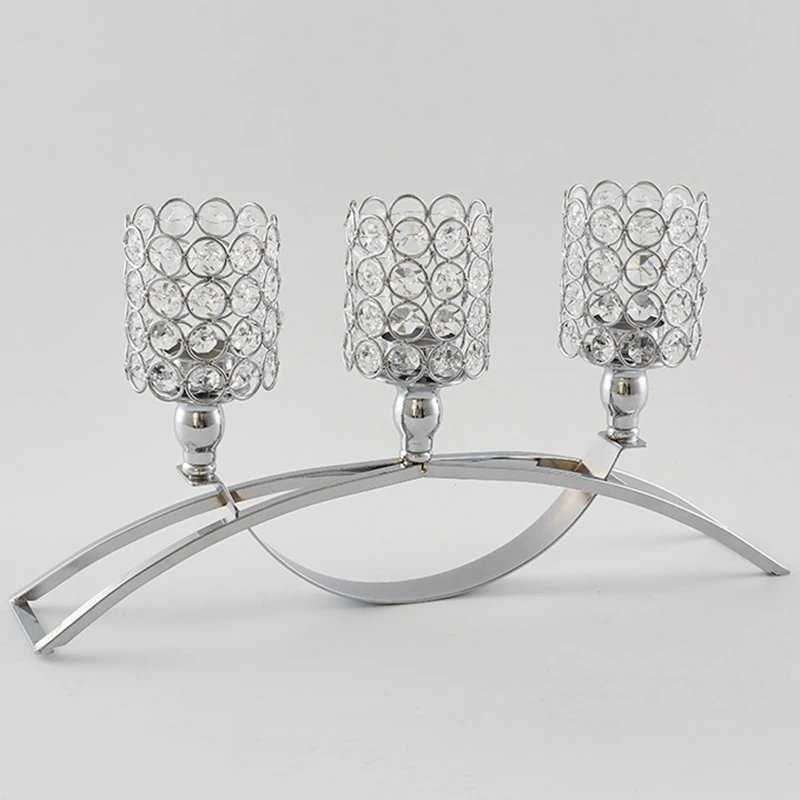 Artificial Crystal Candlestick Wedding Table Center Tealight Stand Home Decoration | Дом и сад