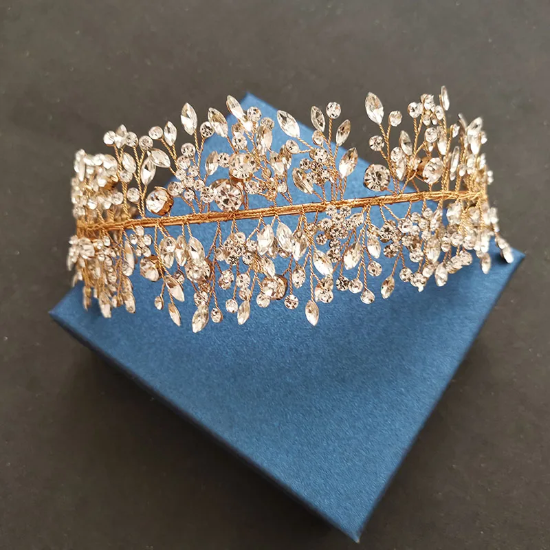 Женская повязка на голову с кристаллами серебристого цвета|Украшения для волос| |