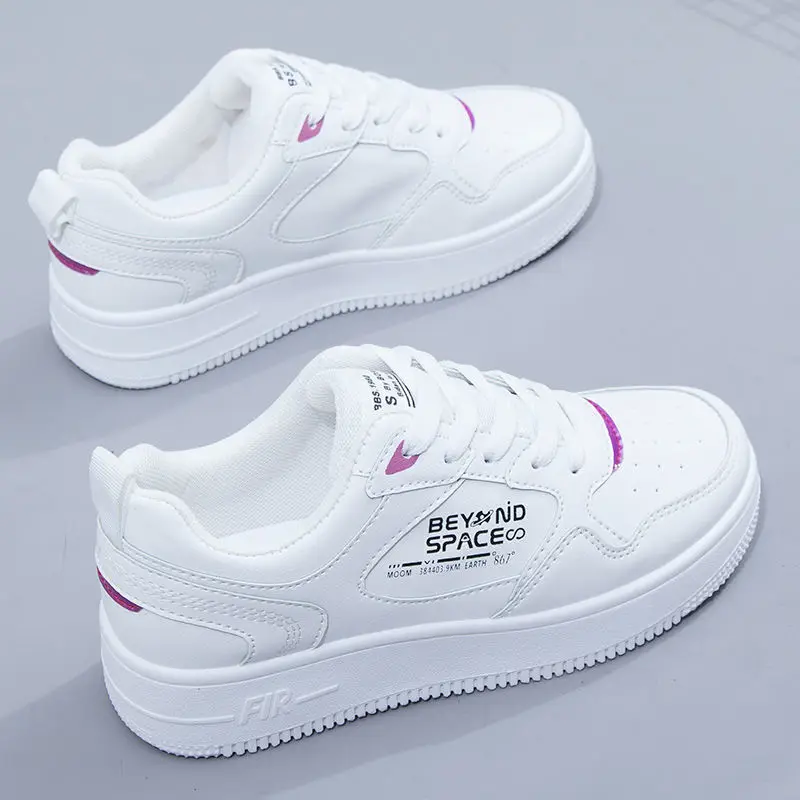 

Nice White Shoes Leather Sneakers for Women Spring Casual Shoes Female 2021 New Fashion Student White Sneakers Platform