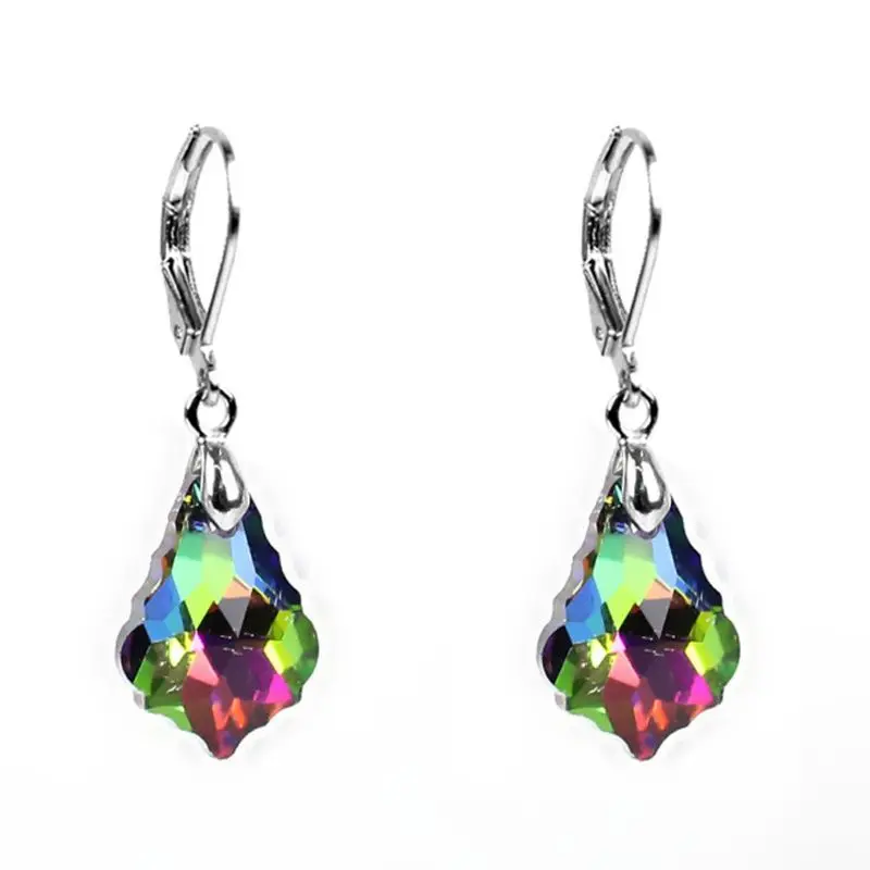 

Earrings Aurora Crystal Baroque Teardrop Leverback Dangle Hook Fashion Jewelry