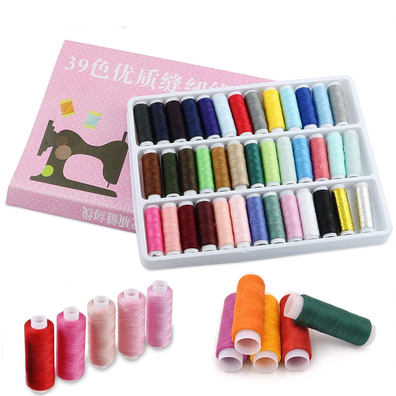 39 Цвета 100% полиэфирных нитей швейная нить рулон машина ручная вышивка 200 ярд