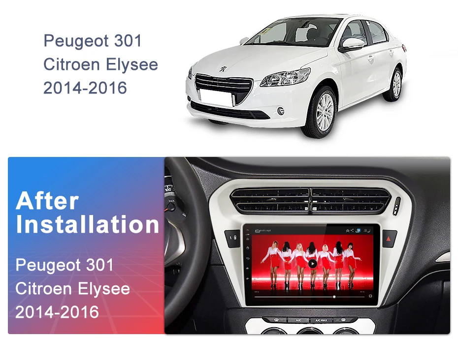 Junsun V1 2G+ 32G Android 9,0 для peugeot 301 Citroen Elysee- автомобильный Радио Мультимедиа Видео плеер навигация gps 2 din dvd