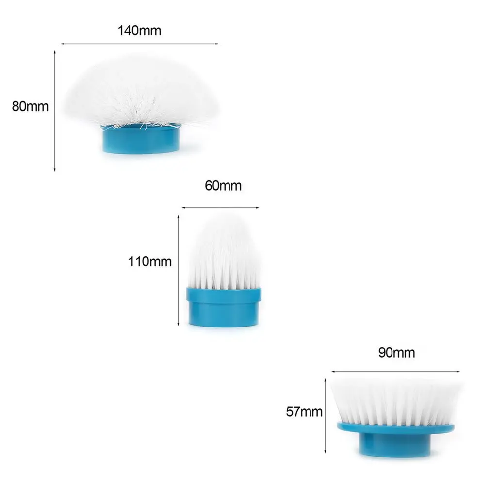 

Electric Scrubber Replacement Head Cleaning Brush Set Bathtub Tiles Floor Cleaner Brush 3 Brush Heads For Multi-Purpose Uses