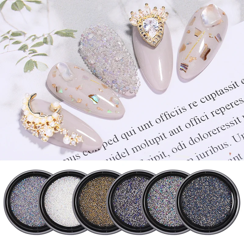 1 коробка Блестящие Стразы для ногтей острые мини-бусины нижняя часть смешанный