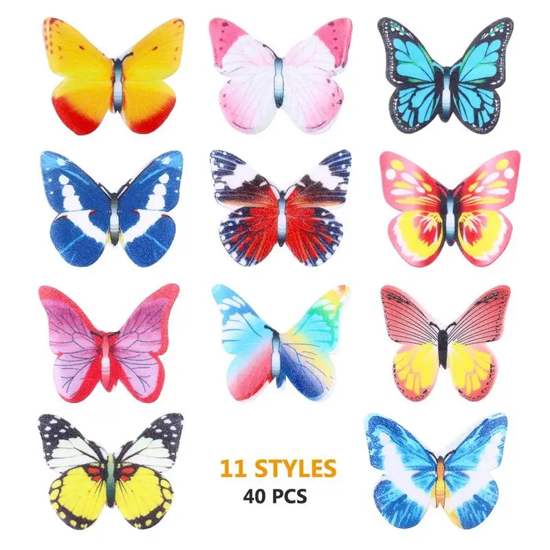 40 шт. съедобные липучки для торта бабочки|Товары украшения тортов| |