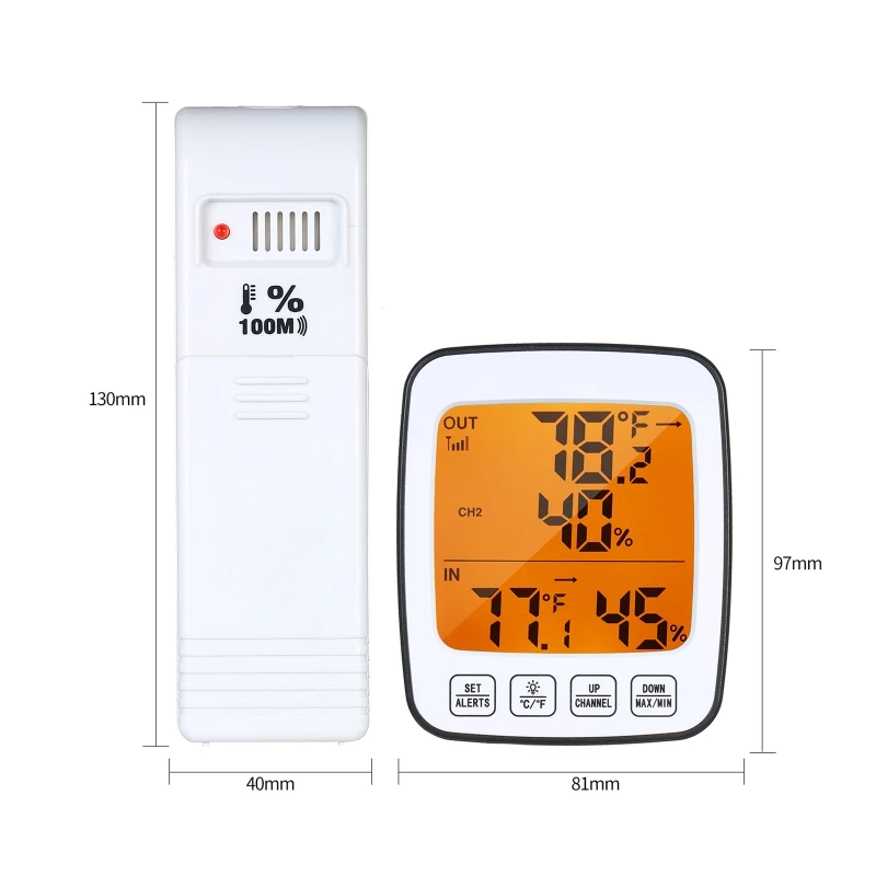 Цифровой будильник Температура & влажность в помещении/на открытом воздухе