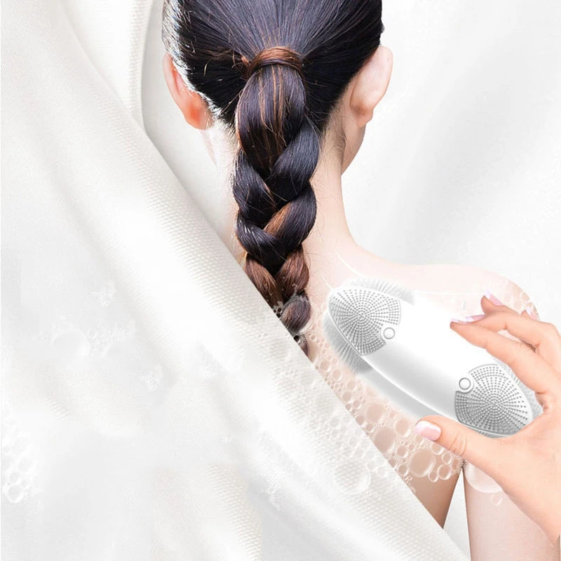

Facial Cleansing Mini Electric Silicone Sonic Vibration Massage Brush Washing Cleaning Machine Charging Face Brush