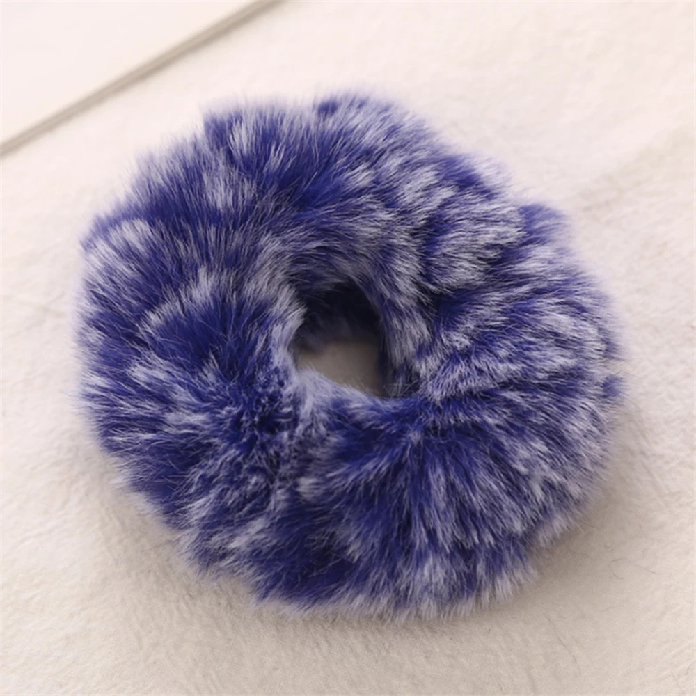 1PC Горячая распродажа искусственного меха пушистые резинки для волос на зиму для девочек, эластичная резинка для волос, однотонные мягкие плюшевые аксессуары для женщин.