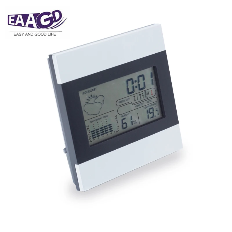 

EAAGD Indoor Humidity Monitor Thermometer Digital Hygrometer Monitor ,Large LCD Display with Calendar and Alarm Clock