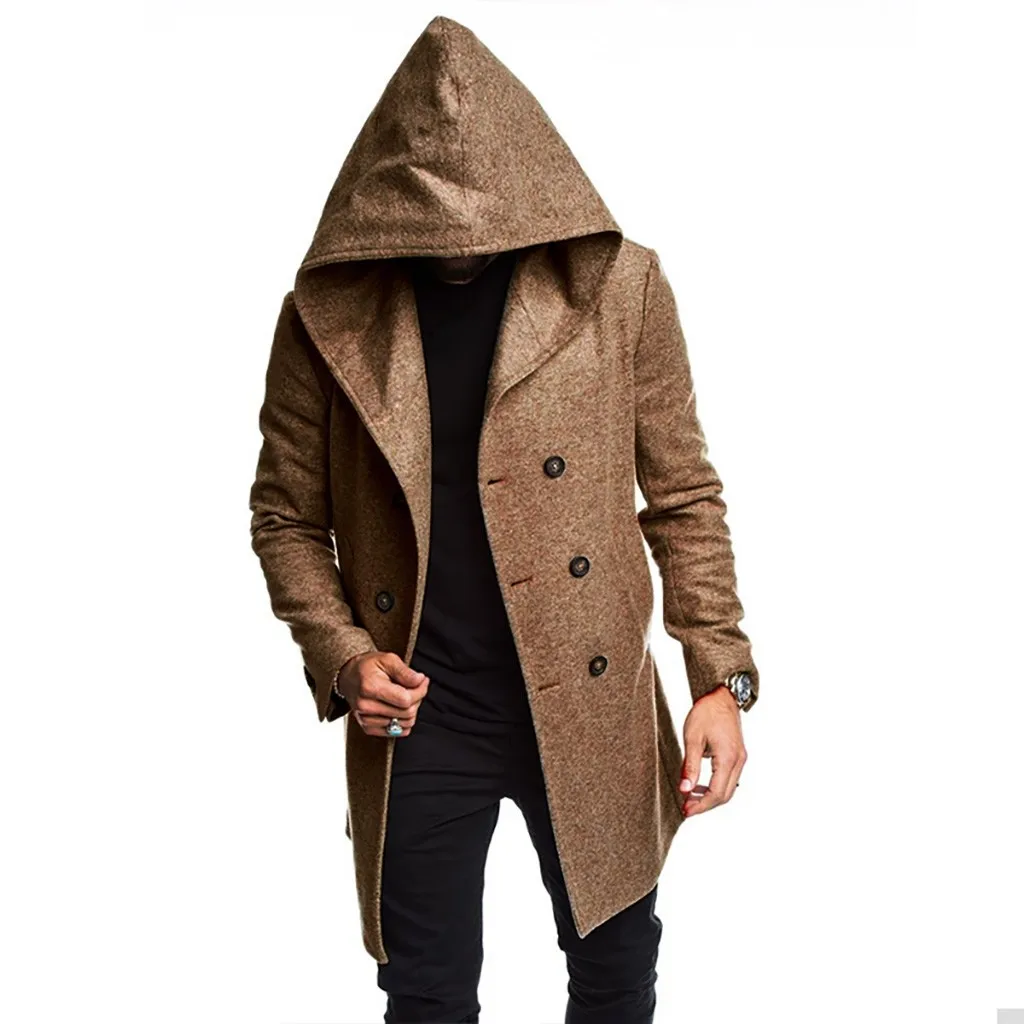 Новинка мужское шерстяное пальто осенне зимний мужской длинный тренчкот