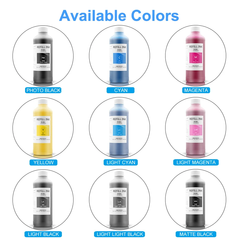 Пигментные чернила для художественной бумаги Epson T50 P50 L1300 500 L800 L1800 DX5 DX6 DX7 TX800 XP600