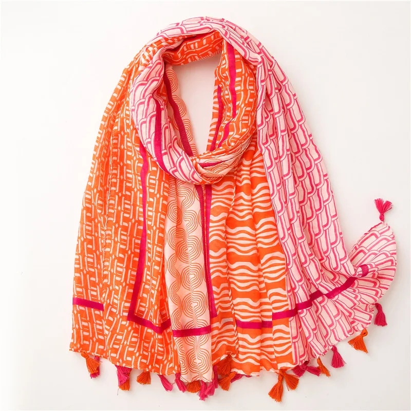 Новейший женский шарф шали и палантины с кисточками в стиле пэчворк для женщин