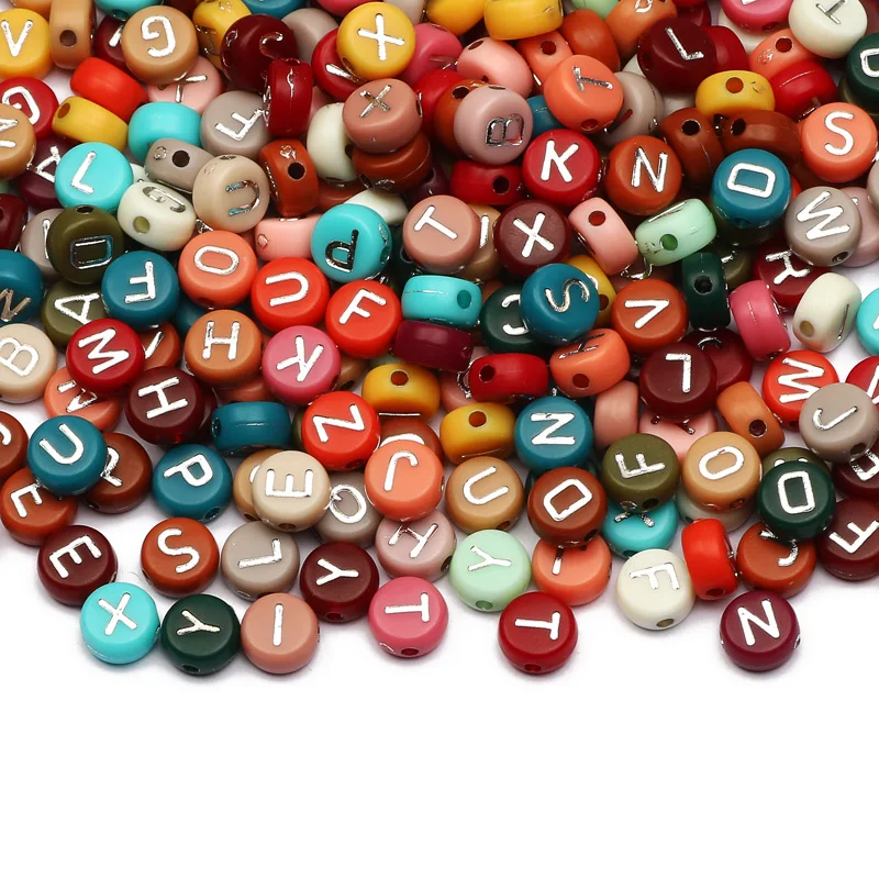 

Colorful Round Mixed Letter Acrylic Beads 4x7mm Loose Spacer Beads For Jewelry Making Diy Charm Necklace Bracelet Accessories