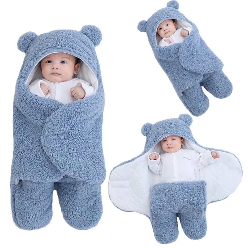 

Soft Newborn Baby Wrap Blankets Baby Sleeping Bag Envelope for Newborn Sleepsack 100% Cotton Thicken Cocoon for Baby 0-9 Months