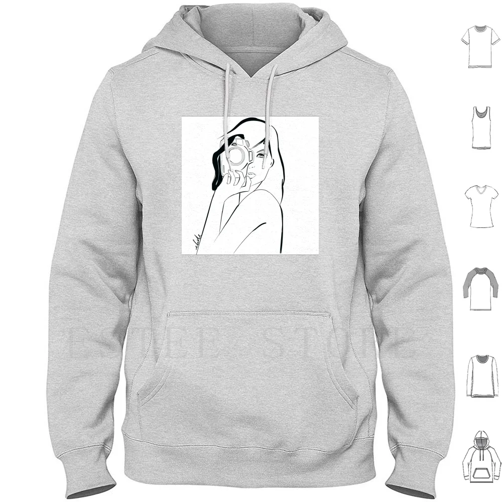 

Photographer Girl Hoodies Long Sleeve Girls Womens Face Beautiful