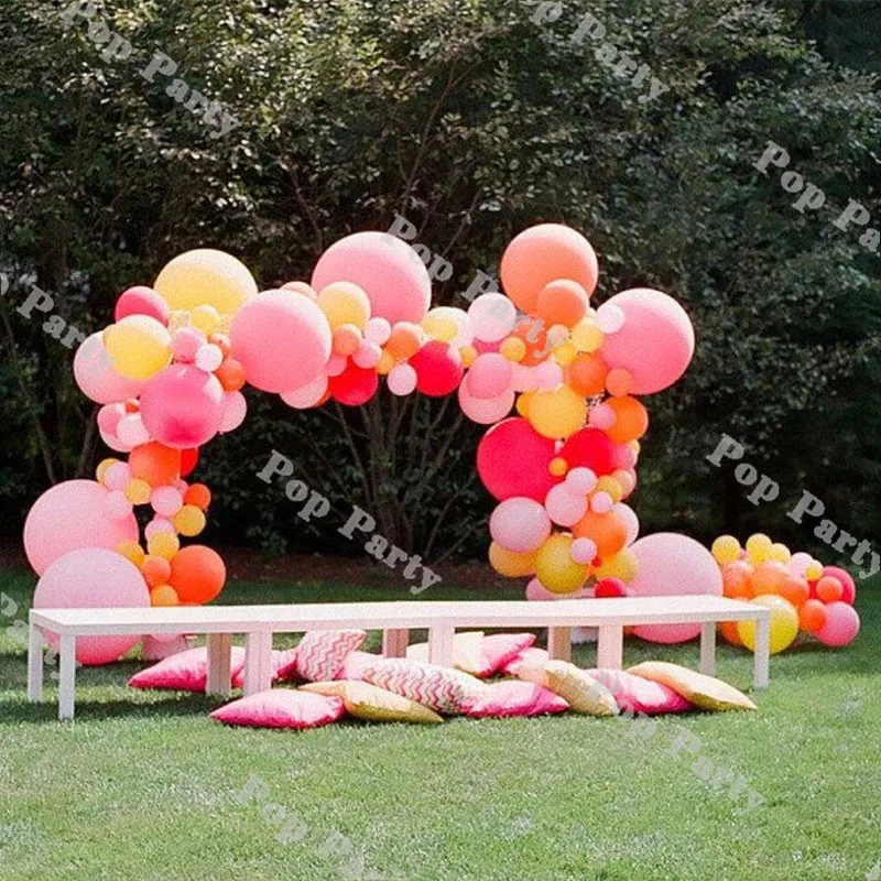 

153pcs Balloons Garland Kit Boho Coral Birthday Hot Baby Pink Ballon Arch Baby Shower Wedding Party Supplies Lemon Arh De Globos