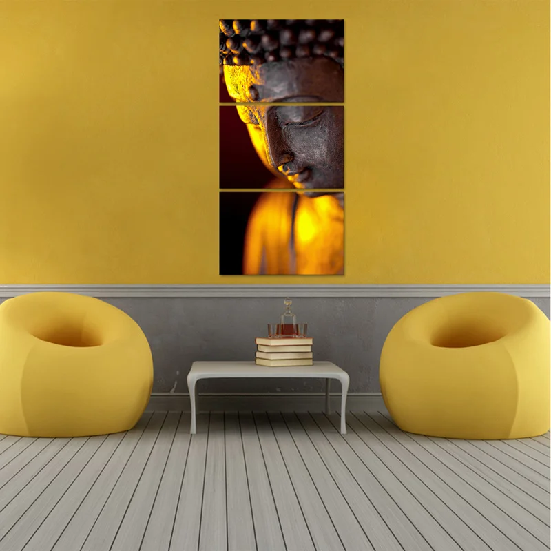 

Merciful Buddha Canvas Wall Poster Chinoiserie Home Decor Gold Buddha Painting Picture for Living Room Decoration