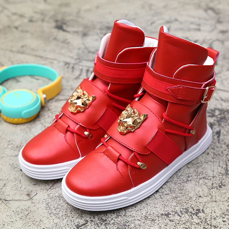 

Cool Men High Top Sneakers Buckle Platform Flats Boots Fashion Shoes Outdoor Shoes