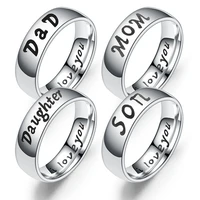 fashion warm couple couple family stainless steel ring love mom son daughter