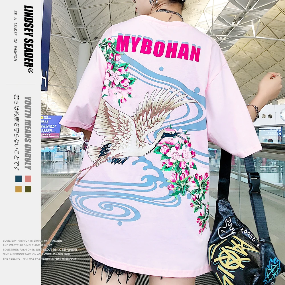 Женские и мужские футболки с принтом в японском стиле Харадзюку уличная одежда