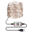 25101520 м светодиодный светильник строка Елочное украшение Медный провод Светильник s Bluetooth USB RGB приложение пульт дистанционного управления лампы