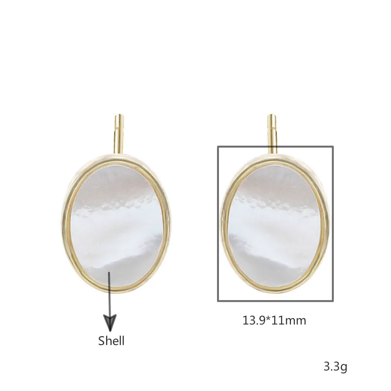 

Simple Geometric Oval Natural White Shell 100% 925 Sterling Silver Stud Earrings For WomenEarings Fashion Jewelry Fine Flyleaf