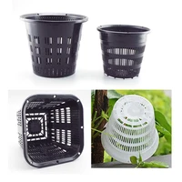 5pcs breathable orchid flower plant grow pot net mesh cup planters container plastic slotted wall hanging holes pot white black