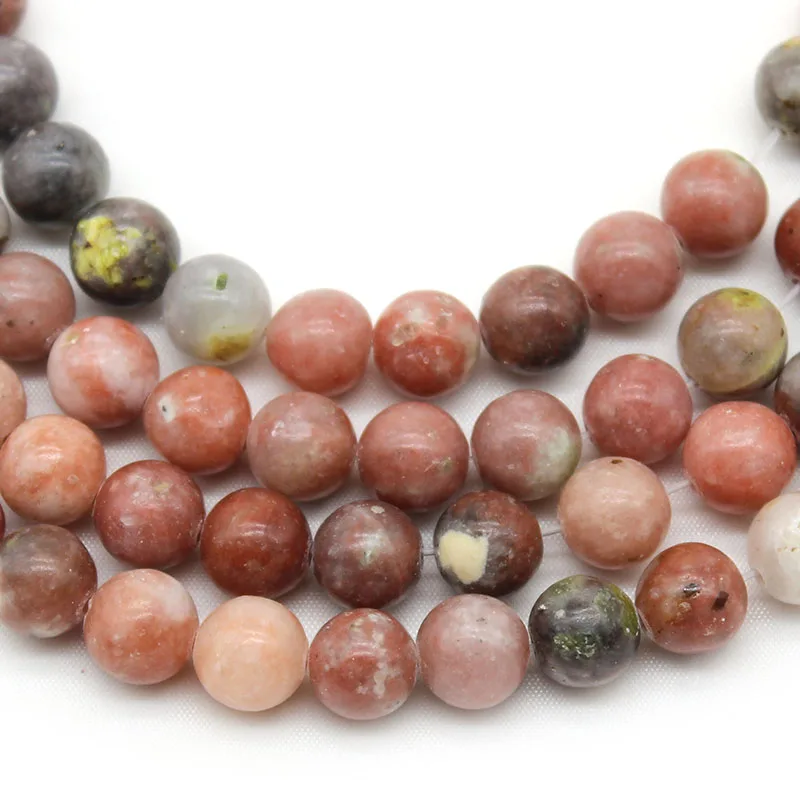 

Natural Blossom Plum Jades Stone Round Spacer Loose Beads 4 6 8 10 12mm For DIY Jewelry Making Charms Bracelet Accessories 15''