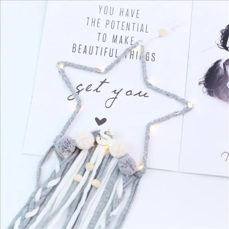 3D деревянные бусины в форме звезды бахрома настенные украшения украшение для