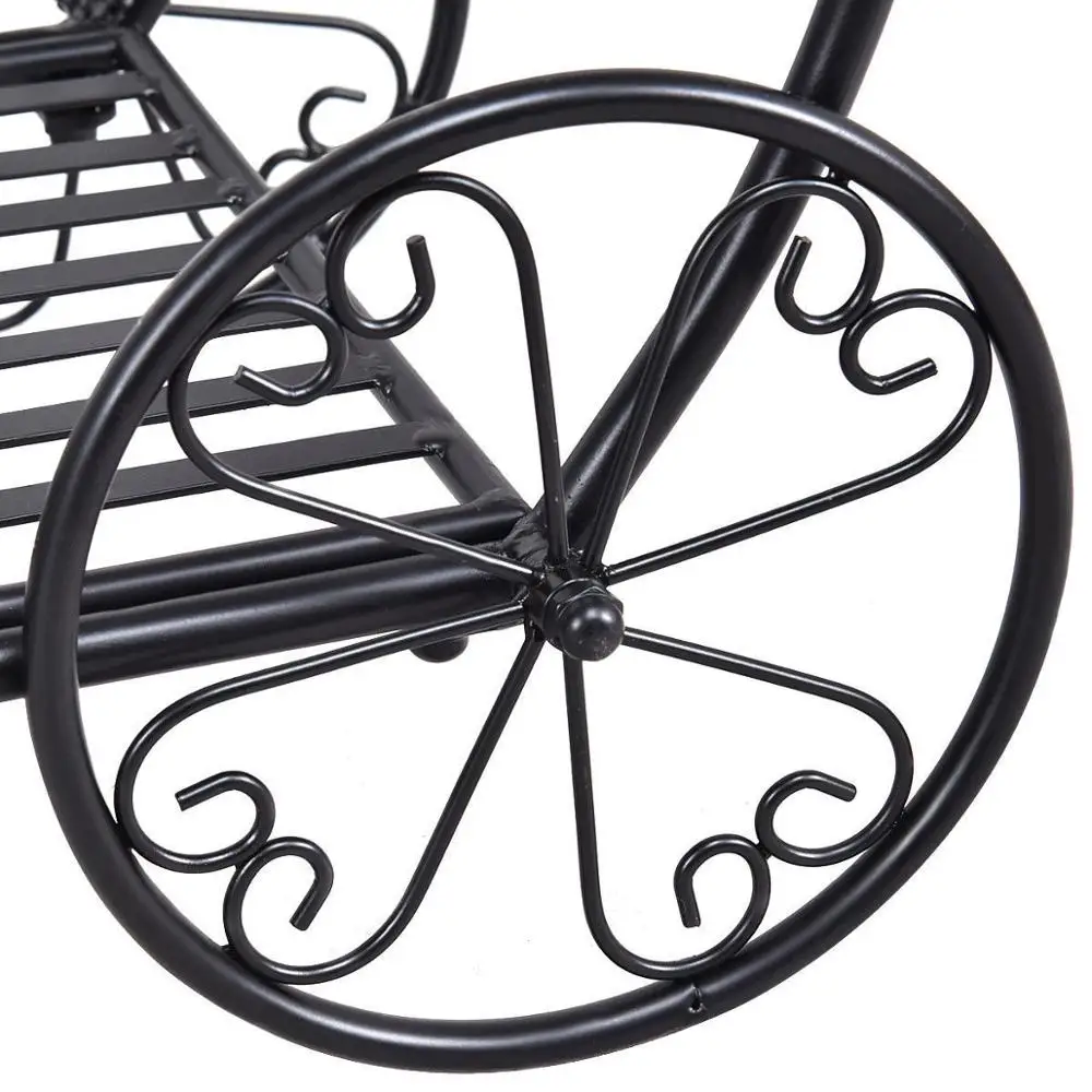 

Metal Flower Cart Pot Rack Plant Display Stand Holder Decor Heavy Duty