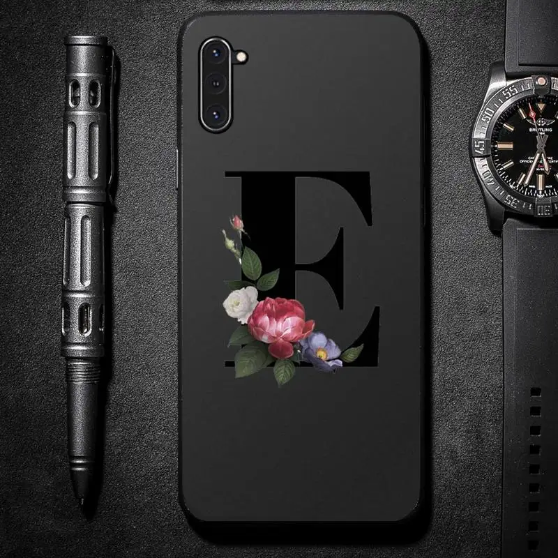 

Alphabet Letter Flower Phone Case For Samsung galaxy S A note 6 7 8 9 10 20 31 40 50 51 71 edge plus 5G